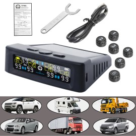 SHENKENUO TPMS Tire Pressure Monitoring System, 6 Sensors for RV, Trailer, Truck