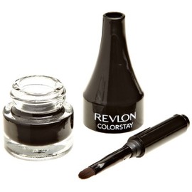 Revlon Crème Gel Eyeliner Crème, ColorStay Eye Makeup, Waterproof, Smudgeproof, Longwearing with Precision Brush Applicator, 001 Black, 0.08 Oz