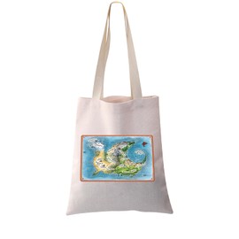 PXTIDY Map of Wings Fire Tote Bag Wings Fire Novel Inspired Fire Kingdom Wings Fire Darkstalker Dragon Bookish Gifts