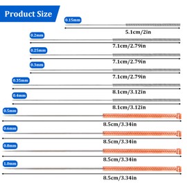 10Pcs 3D Printer Nozzle Cleaning Kit Needles, Stainless Steel Nozzle Unclogger No Clogger Welding Tip Cleaner for Drills, (0.15, 0.2, 0.25, 0.3, 0.35, 0.4, 0.5, 0.6, 0.8, 1.0mm)