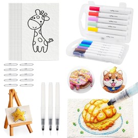 Magic Puffy Paint, 3D Drawing Canvas Sponge with 12 Colours, Puffy Paint, Ultimate Magic Texture Painting Set, Foam Texture Painting Paper, Foam Texture Painting Paper for Children DIY (Rectangle)