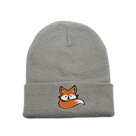 Panda&Fuchs Winter hat for children, 3 to 10 years, from approx. 52 cm head circumference, unisex, boys and girls, cute motif, gray