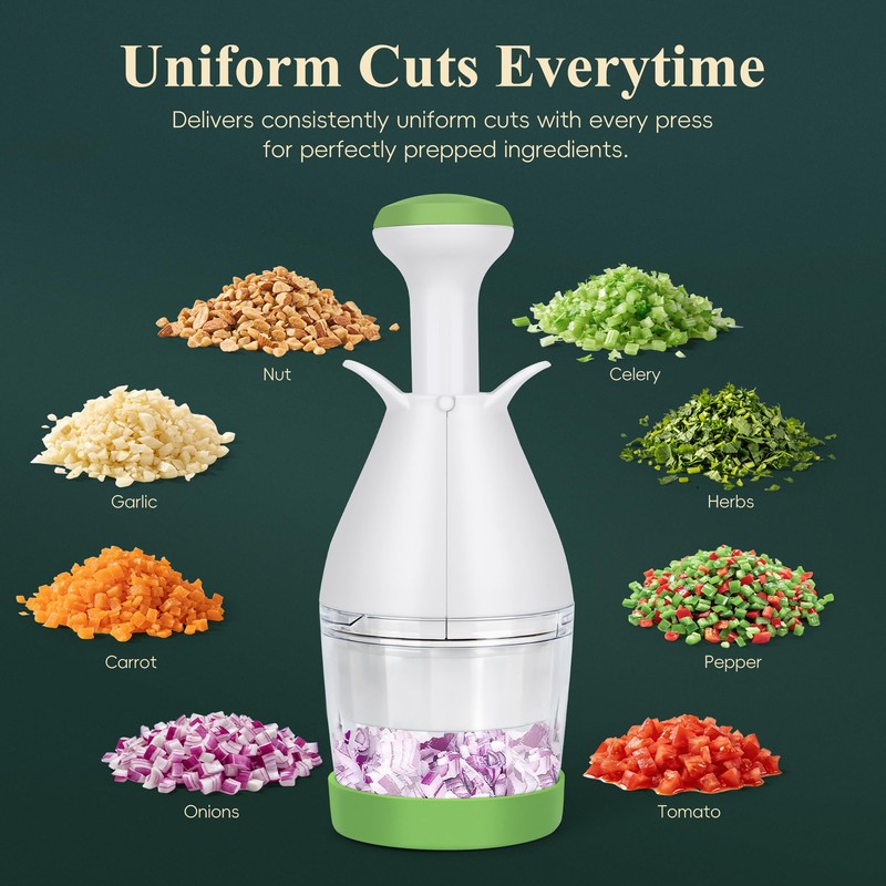 IVYROLL Vegetable Chopper, Manual Food Chopper for Onion, Garlic, Nuts