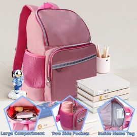 GiMiUiTo Kids Backpacks For Girls, Backpack Kindergarten Elementary School, Bookbag Backpack for Kids, for School & Travel, Small Kids Child Toddler Backpack,Pink