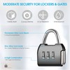 3 Digit Combination Padlock, 4mm Shackle Dia, Resettable Lock Zinc