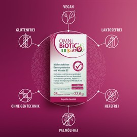 OMNi BiOTiC SR-9 Kids | 28 Sticks | 9 Bacterial Strains | Let Melt Directly on the Tongue | Vegan | Gluten Free | Lactose Free