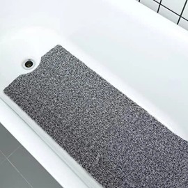Leotruny Bath Tub Shower Mat 40 x 16 Inch Non-Slip Soft PVC Loofah Mats for
