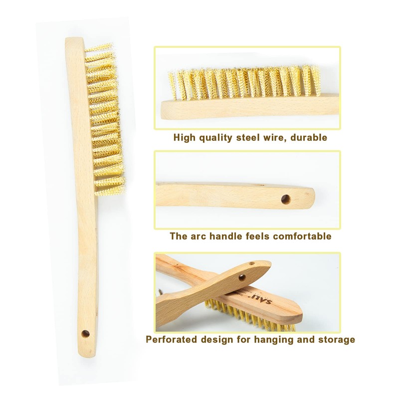 SALI Wire Brushes for Cleaning Rust Removal Heavy Duty Brass