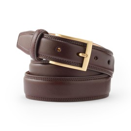 Lands' End Men's Classic Leather Chino Belt Dark Brown