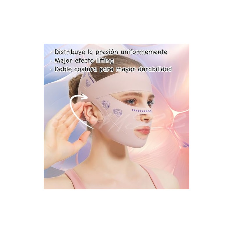 Faja Facial 2 en 1 Reutilizable - Doble Banda Ajustable