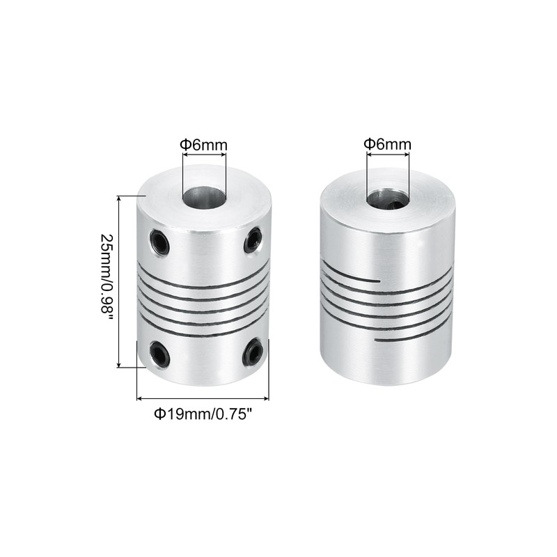 QUARKZMAN 4 Pieces 6 mm to 6 mm Aluminium Alloy