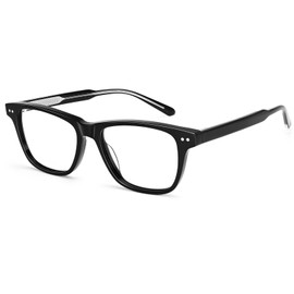 Dollger Fashionable Square Transparent Lenses Blue Light Blocking Glasses for Women and Men - Computer Glasses for Stylish Women Black