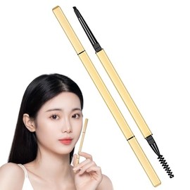 Lapiz de Cejas, Delineador de Cejas Cosmético, Lápiz para Cejas de Maquillaje de Doble Cabeza Duradero sin Manchas para Cejas Definidas con Precisión (Negro)