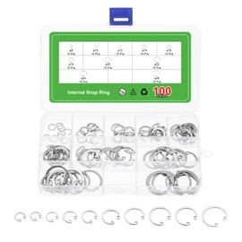 sourcing map 100Pcs Internal Retaining Ring Circlip Assortment Set, 304 Stainless Steel Circlip Snap Rings 10 Sizes M8 M10 M12 M14 M16 M18 M20 M22 M24 M26
