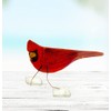 Glass Cardinal Figurine - Recycled Glass Special Moments Standing Bird