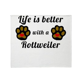 CafePress Life is Better with A Rottweiler Throw Blanket Super Soft Fleece Plush Throw Blanket, 60"x50"