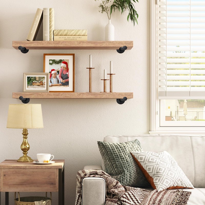 Home Expert 8 Inch Black Industrial Pipe Floating Clothing Rack