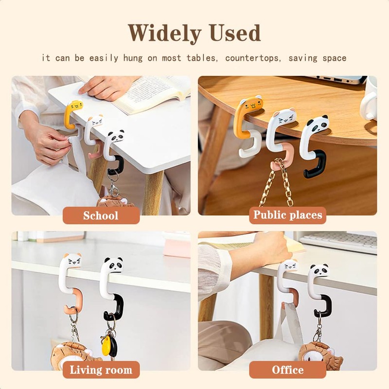 3 Pcs Portable Desktop Bag Hook Handbag Hook School Bag