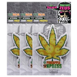 Pineapple Express Auto Automobile Room Office Perfume Scented Hanging Paper Air Freshener (3 Qty)