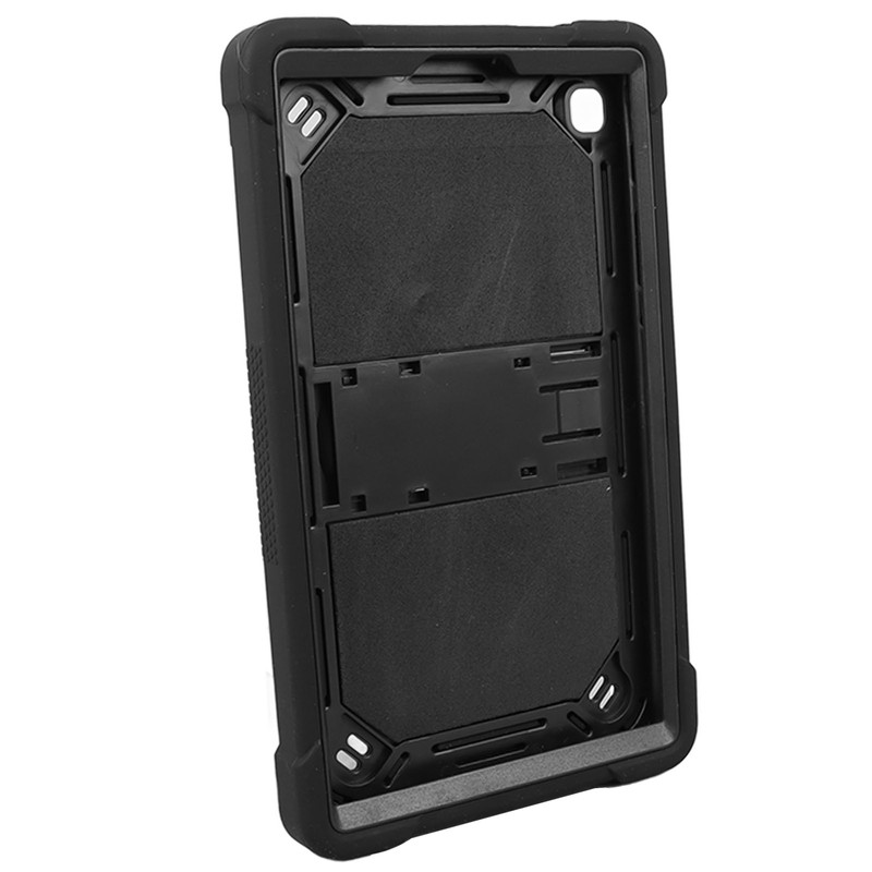 Tablet Case Black Silicone Precise Cutouts Shock Absorbent Stable Kickstand