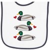 inktastic Mallard Ducks Baby Terry Cloth Bib White and Navy
