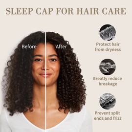 Fittia Satin Hair Bonnet for Sleeping, Silky No Frizzy for Curls Care, Adjustable Strap for Non-Slip, Dreadlocks Cap for Women&Men