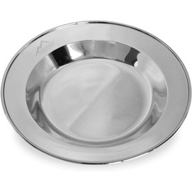 normani 1-3 pieces robust stainless steel camping plates, rust-proof, colour 1 piece/silver