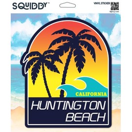 Squiddy Huntington Beach California - Vinyl Sticker for Car, Laptop, Notebook (5" high)