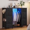 LUMTOK 2-in-1 Dresser with Hanging Rack, 10 Drawers Dresser for