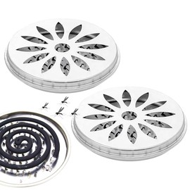 XUZOPIM Pack of 2 Stainless Steel Mosquito Coil Holder, Mosquito Spiral Holder Box, Mosquito Coil Holder, Mosquito Coil Holder Made of Mosquito Coil Incense Burner for Home and Outdoor Use