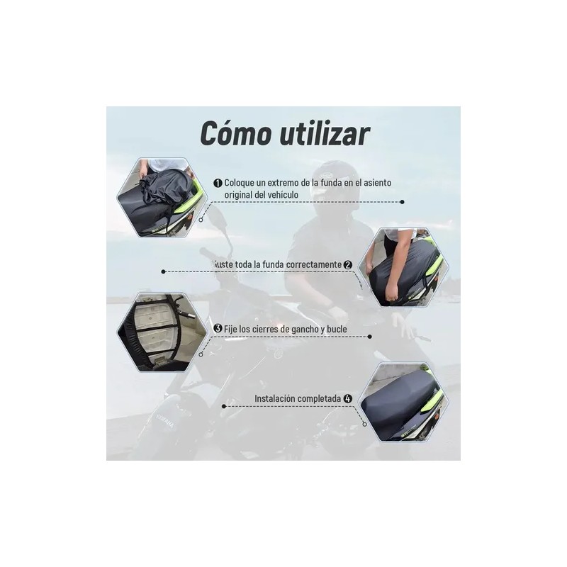 Funda De Asiento Impermeable Con Protección Solar Para Moto