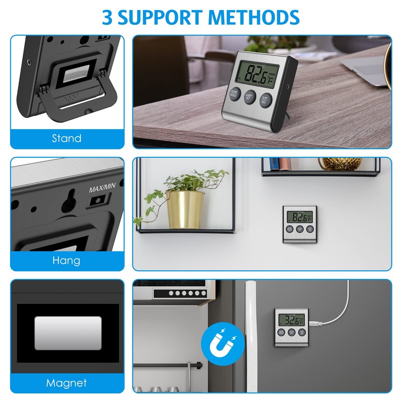 Upgraded Refrigerator Thermometer, Freezer Thermometer with High & Low Temperature