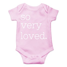Belle Homie So Very Loved - Funny Baby Essentials Bodysuit - Cute Newborn Girl Outfits Baby Boy Clothes (Newborn, Pink)