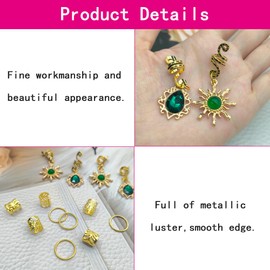 XCSJ Dreadlocks Jewellery Hair Spirals Clips Dreadlock Beads Hair Clip Spiral Hair Clips Hair Accessories Braids Jewellery Hair Dreadlocks Accessories for Braids Decoration (Gold, 34 Pieces)