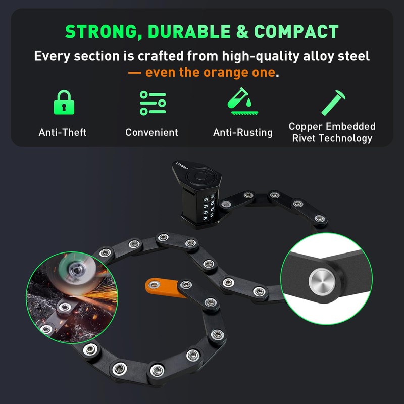 Lambolt Electric Scooter Lock - Heavy Duty Anti-Theft Folding Combination