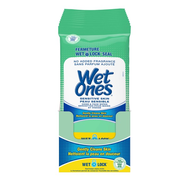 Wet Ones Wet Ones Sensitive Skin Hand Wipes, Unscented, Alcohol-Free