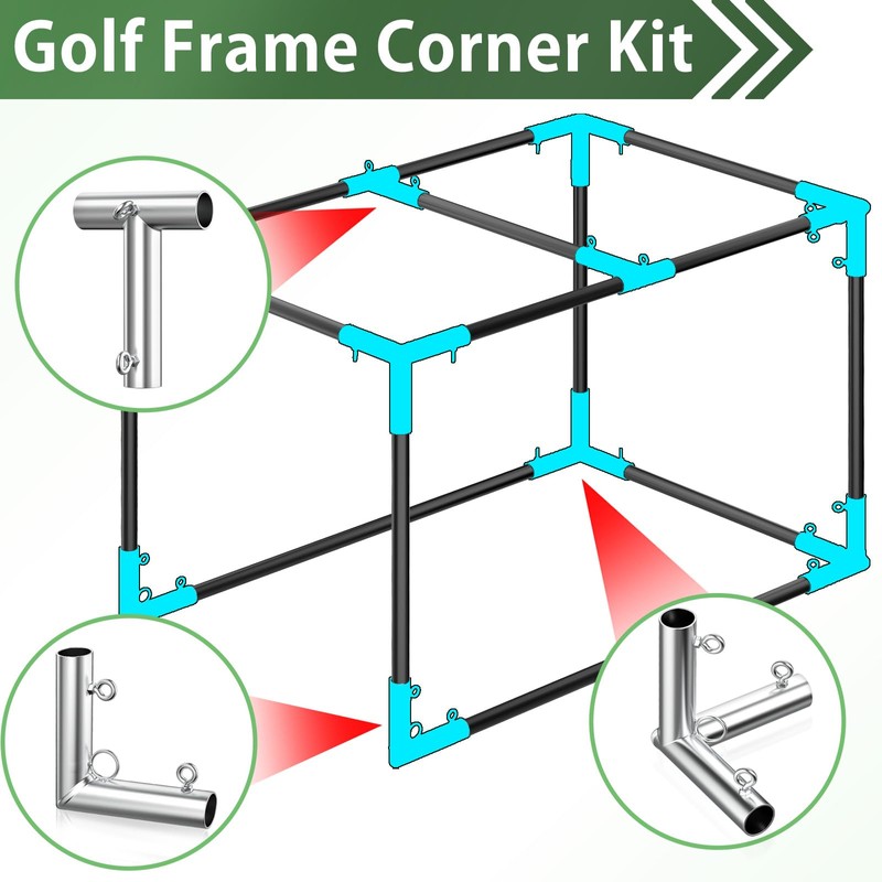ForoGore 10 Pcs 1'' Golf Frame Corner Kit DIY Canopy