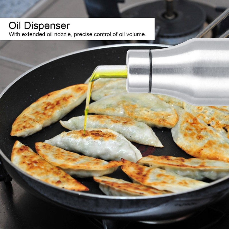 304 Stainless Steel DustProof Leakproof Oil Vinegar Bottle Dispenser Pot