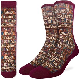 Good Luck Sock Men's Go to the Library Socks, Adult, Shoe Size 8-13