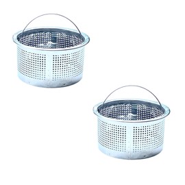 Stainless Steel Sink Strainer with Handle – Kitchen Drain Basket for Food Waste, Easy to Lift and Clean (2 PCS)