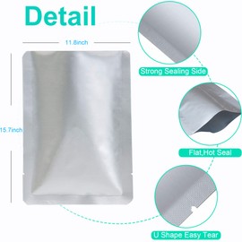 50 PCS 1.5 Gallon Mylar bags for food storage, Heat Sealable Bags Storage Bags for Food, Coffee Beans, tea, grains, etc. (11.8 x 15.7 Inch)
