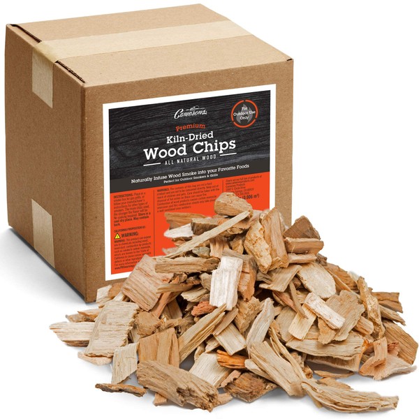 Camerons All Natural Maple Wood Chips for Smoker - 420 Cu. In. Box, Approx 5 Pounds - Kiln Dried Coarse Cut BBQ Grill Wood Chips for Smoking Meat - Barbecue Smoker Accessories - Grilling Gifts for Men