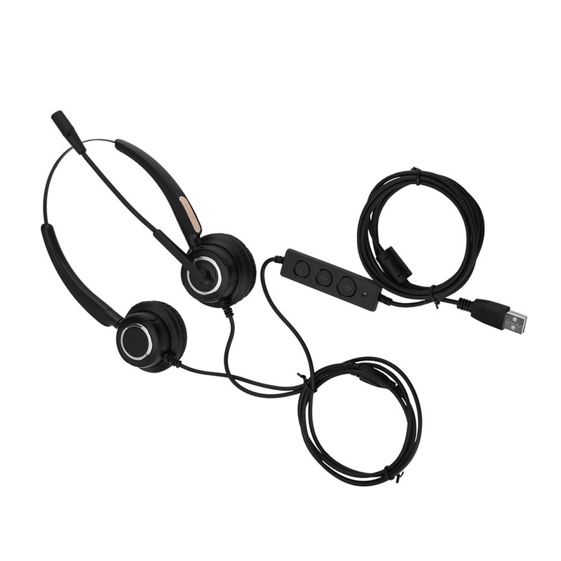 Call Center USB Headset Light Weight Noise Cancelling USB Call