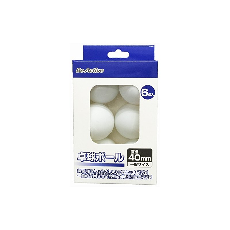 Be Active Table Tennis Ball 6P BA-6363 White
