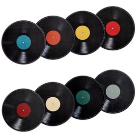 CIATBYYJ 8Pcs Blank Vinyl Records Decor Wall Stickers,9in CD Album Cover Posters