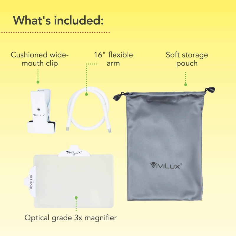 ViviLux Large Clip-On 3X Magnifier with Flexible Arm