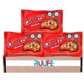 Chokis (Pck of 3) Cholocate Chip Cookies Great for lunch, camping, snack. Kids favorite snack Colombian Snack Colombian food products Colombian snack food comida colombiana mekato colombiano