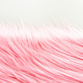Qidkeo Faux Fur Fabric for Crafts, Gnomes, Animal Costumes, Cushions, Decorations Baby Pink 10x10in