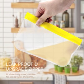 Koolstuffs Reusable Storage Bags, 10 Pack Dishwasher Safe Silicone Food Storage Bags with 3 Sizes for Marinate Meats, Sandwich, Snack, Cereal, Travel Item