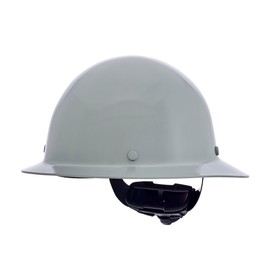 MSA 475412 Skullgard Full Brim Safety Hard Hat with Fas-Trac III Ratchet Suspension | Non-slotted Hat, Made of Phenolic Resin, Radiant Heat Loads up to 350F - Standard Size in Gray